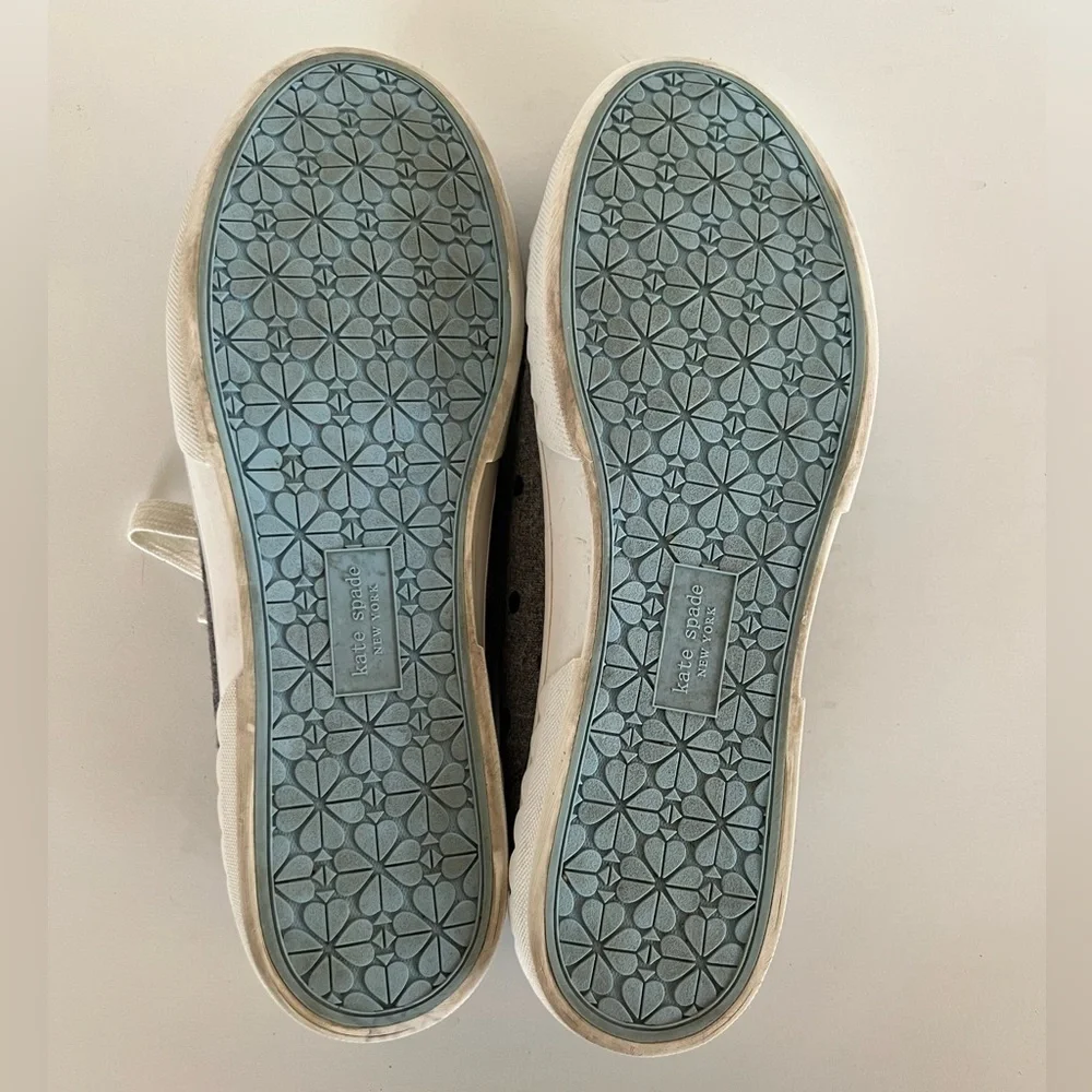 Kate Spade Vale Velvet Polka Dot Sneakers in Grey/Black, size 11.5